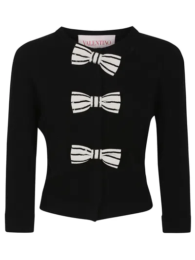 Valentino Cardigan In Lana Nera Donna In Black