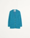 Valentino Cardigan En Lurex Femme Bleu Ciel S