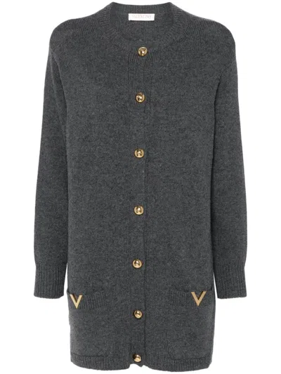 Valentino Vgold Cardigan In Grey