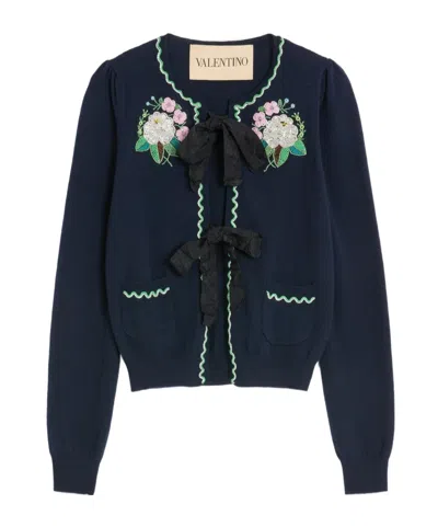 VALENTINO EMBROIDERED CARDIGAN