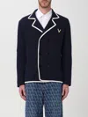 Valentino Wool Knit Jacket In Blue