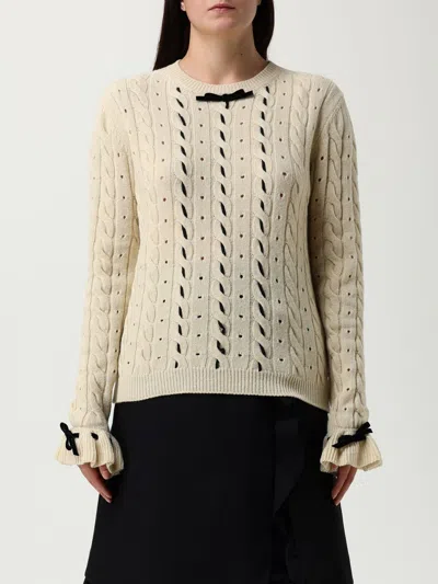 Valentino Cardigan  Woman Color White In Brown