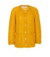 Valentino Mens Patch-pocket Mohair-blend Cable Knit Cardigan Ocra In Yellow