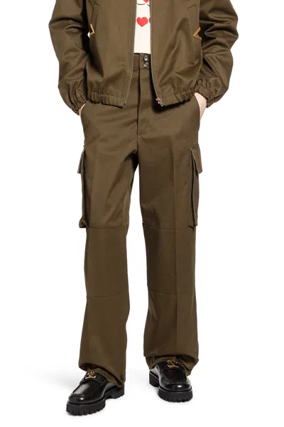 Valentino Cargo Pants In Cotton Gabardine In Neutral