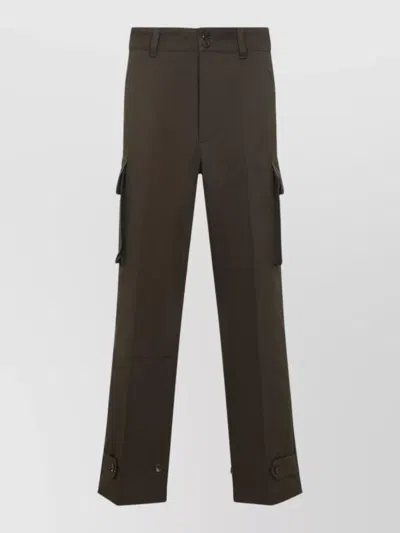 Valentino Cargo Trousers Wide Leg Belt Loops In Burgundy