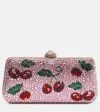 Valentino Garavani  Garavani Carry Secrets Minaudiere With Cherryfic Rhinestone Motif Woman In Pink