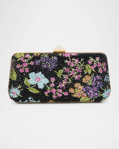 Valentino Garavani Carry Secrets Flower Embellished Minaudiere In Nero Multi