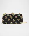 Valentino Carry Secrets Little Flower Satin Minaudiere In Nero Multicolor