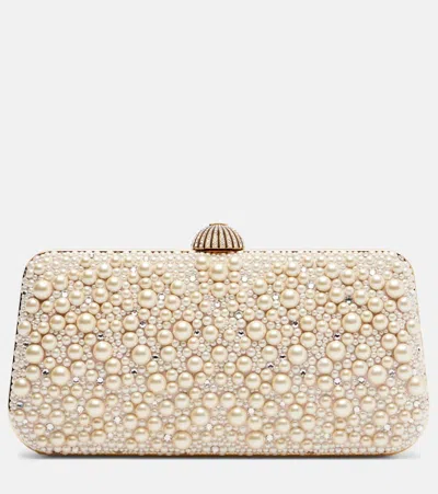 Valentino Garavani Carry Secrets Mini Embellished Satin Clutch In White