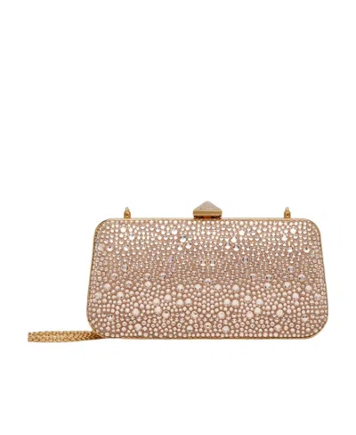 Valentino Garavani Carry Secrets Rhinestone-embellished Clutch Bag In Nude