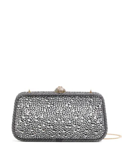 Valentino Garavani Carry Secrets Rhinestone-embellished Clutch In Silver