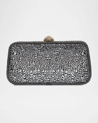 Valentino Garavani Carry Secrets Rhinestone Minaudiere In Gray