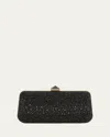Valentino Carry Secrets Sparkling Rhinestones Clutch Bag In Jet Jet
