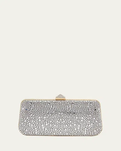 Valentino Carry Secrets Sparkling Rhinestones Clutch Bag In V3v Crystal Crystal
