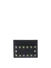 Valentino Garavani Women Rockstud Leather Card Case In Black