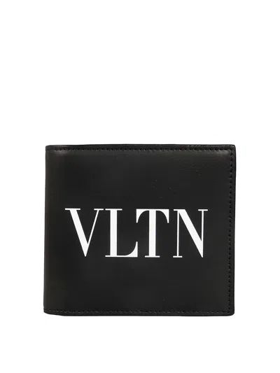 Valentino Garavani Leather Wallet In Black