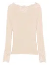 Valentino Cashmere And Lace Sweater In Neutral
