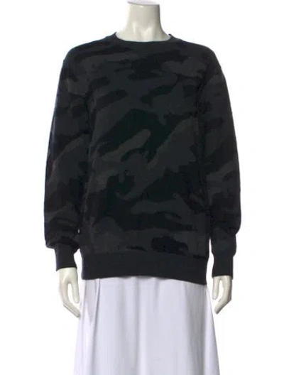 Pre-owned Valentino Cashmere Animal Print Sweater In Black