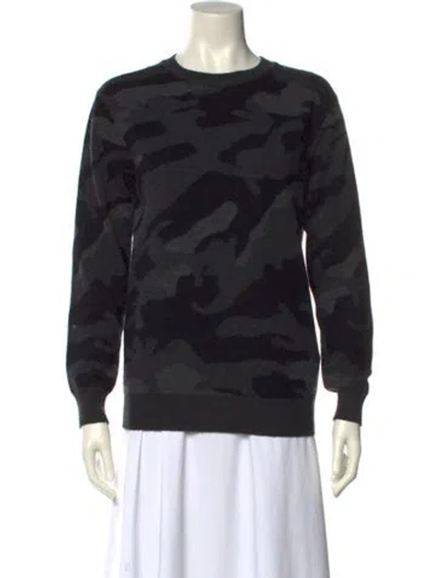 Pre-owned Valentino Cashmere Animal Print Sweater In Black