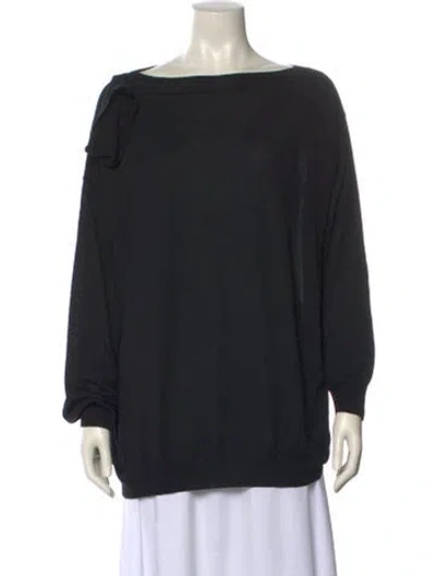 Pre-owned Valentino Cashmere Bateau Neckline Sweater In Black