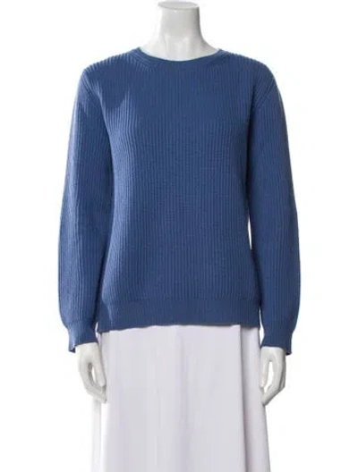 Pre-owned Valentino Cashmere Bateau Neckline Sweater In Blue