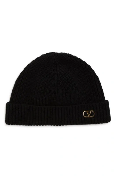 Valentino Garavani Valentino Cashmere Beanie In Black
