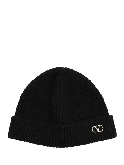 Valentino Garavani Cashmere Bennie Cap Hats Black