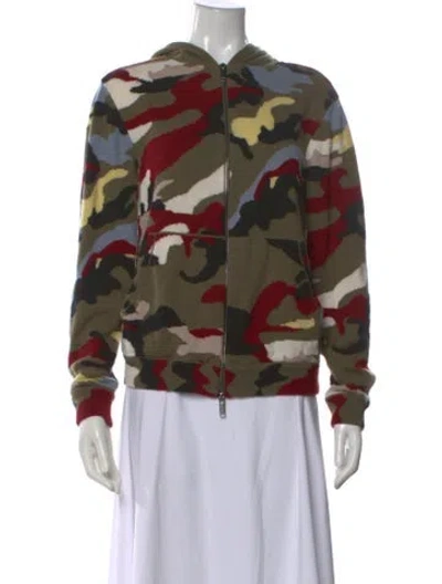 Pre-owned Valentino Cashmere Camouflage Print Sweater In Multi