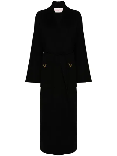 Valentino V Gold Coat In Black