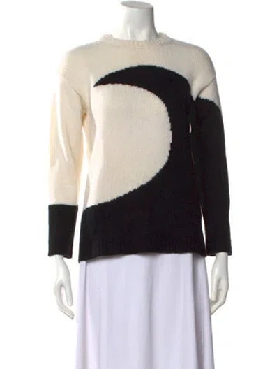 Pre-owned Valentino Cashmere Colorblock Pattern Sweater In Neutral