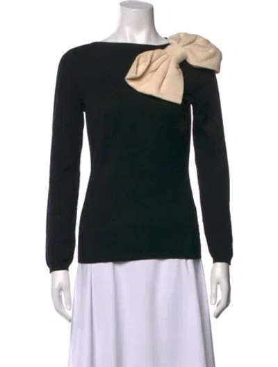 Pre-owned Valentino Cashmere Crew Neck Sweater In Black