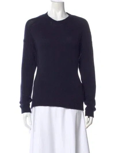 Pre-owned Valentino Cashmere Crew Neck Sweater In Blue