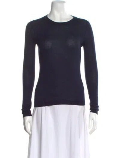 Pre-owned Valentino Cashmere Crew Neck Sweater In Blue