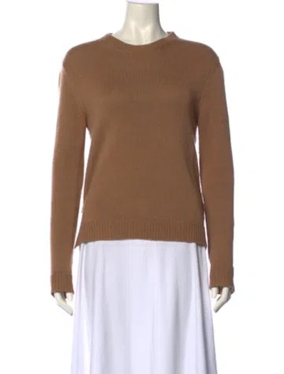 Pre-owned Valentino Cashmere Crew Neck Sweater In Brown