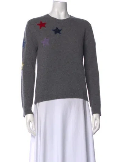 Pre-owned Valentino Cashmere Crew Neck Sweater In Gray
