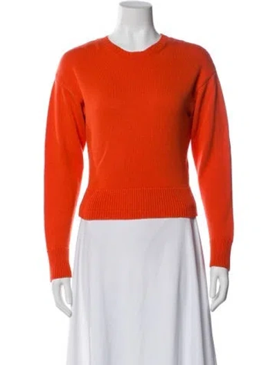 Pre-owned Valentino Cashmere Crew Neck Sweater In Orange