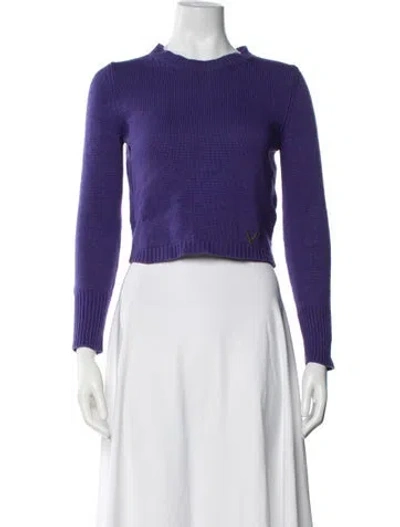 Pre-owned Valentino Cashmere Crew Neck Sweater In Purple