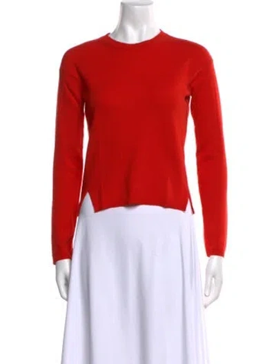 Pre-owned Valentino Cashmere Crew Neck Sweater In Red