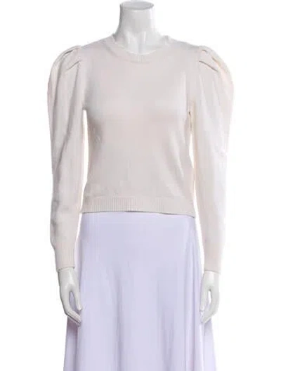 Pre-owned Valentino Cashmere Crew Neck Sweater In White