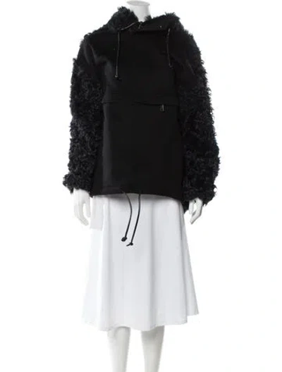 Pre-owned Valentino Cashmere Faux Fur Jacket W/ Tags In Black