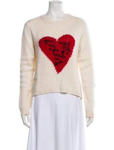 Pre-owned Valentino Cashmere Graphic Print Sweater In Neutral