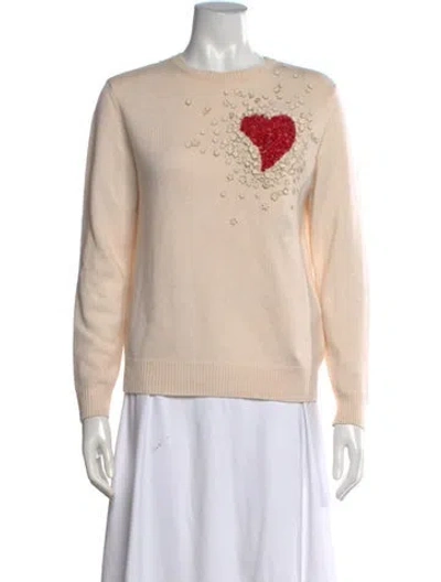 Pre-owned Valentino Cashmere Graphic Print Sweater In Neutrals