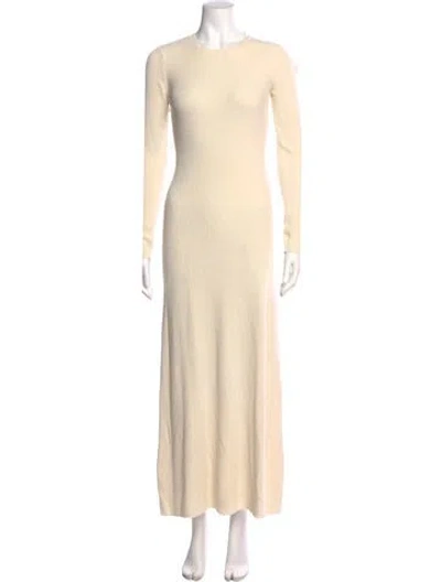 Pre-owned Valentino Cashmere Long Dress In Neutral