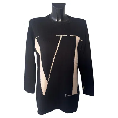 Pre-owned Valentino Cashmere Maxi Sweater Excellent Condition In Black