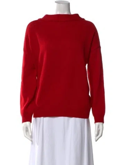 Pre-owned Valentino Cashmere Mock Neck Sweater W/ Tags In Red