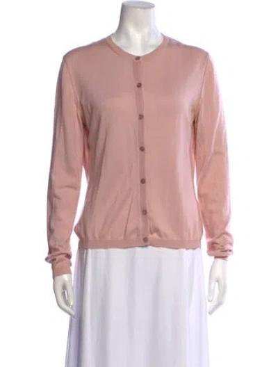 Pre-owned Valentino Cashmere Open Front Sweater In Pink