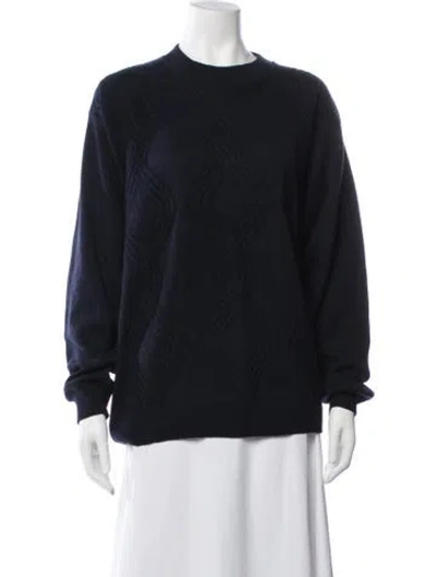 Pre-owned Valentino Cashmere Patterned Sweater In Black