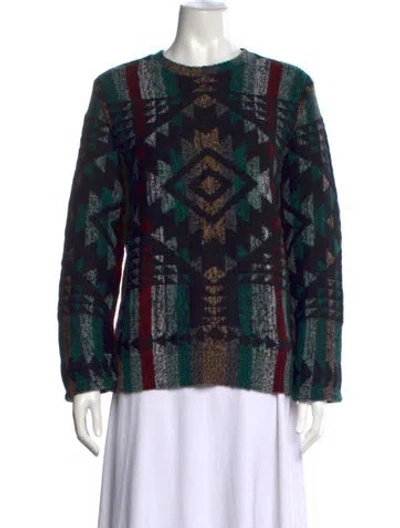 Pre-owned Valentino Cashmere Patterned Sweater W/ Tags In Black