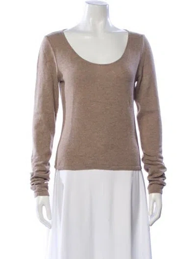 Pre-owned Valentino Cashmere Scoop Neck Sweater In Neutral