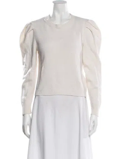 Pre-owned Valentino Cashmere Scoop Neck Sweater In White